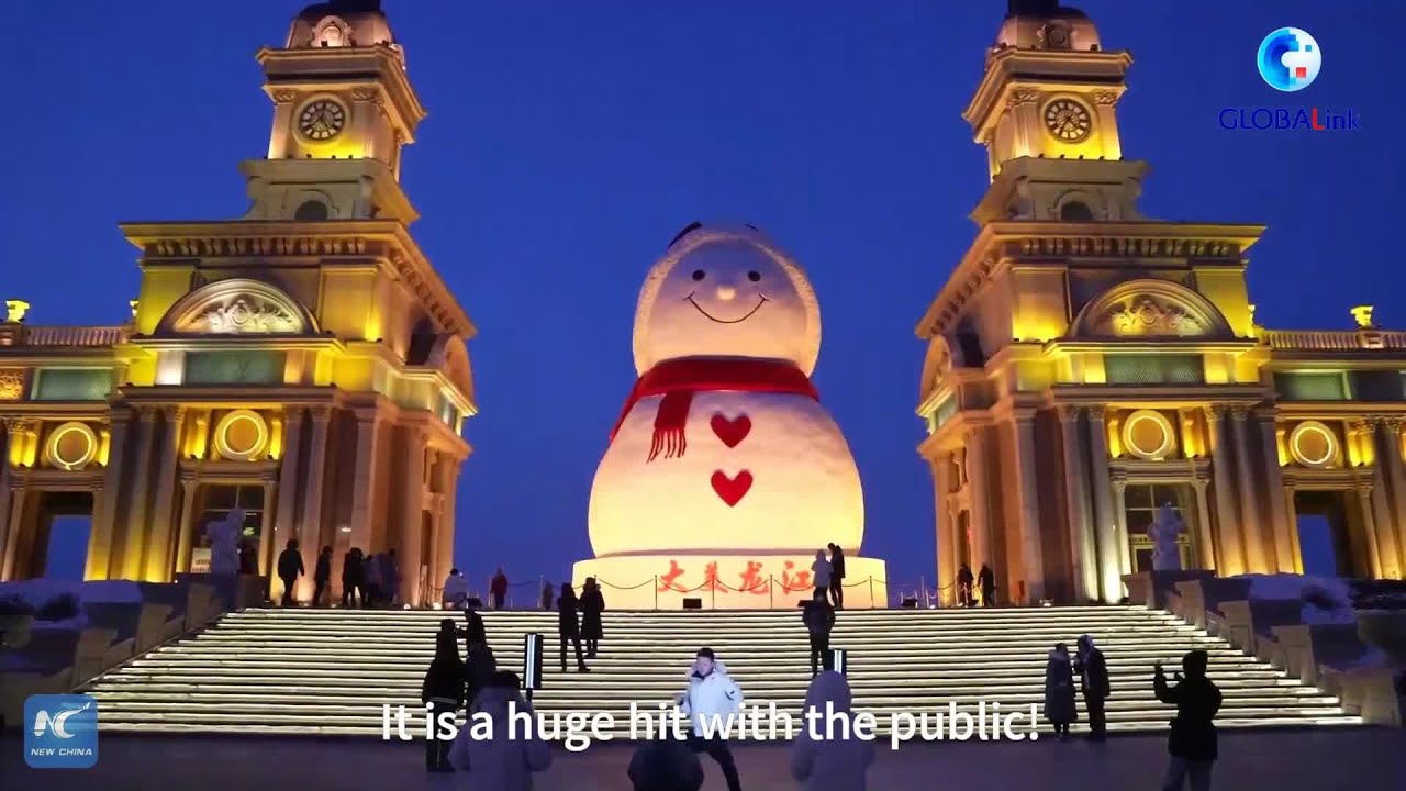 GLOBALink | Giant snowman a new landmark in Harbin