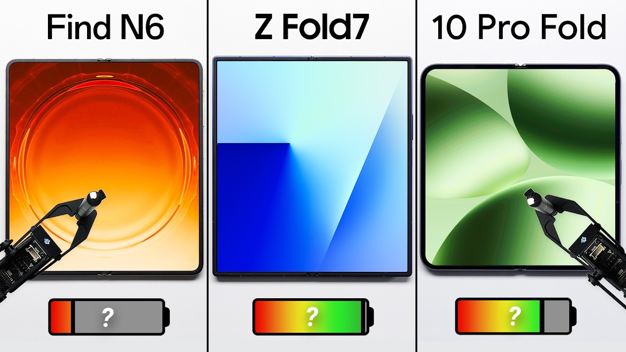 OPPO Find N6 vs. Galaxy Z Fold 7 vs. Pixel 10 Pro Fold Battery Test