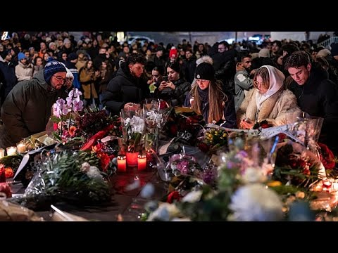 Crans-Montana: Mourners pay tribute after deadly fire at Swiss ski resort