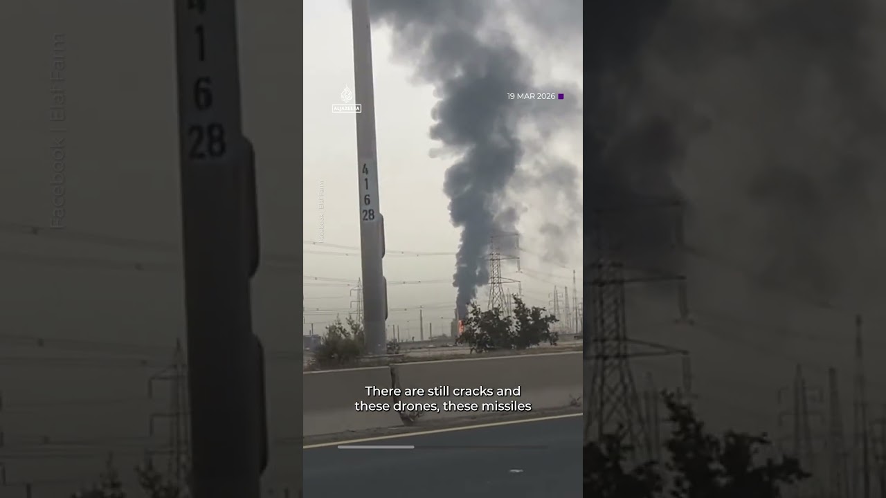 Drone attack ignites fuel tank at Kuwait airport | AJ #shorts