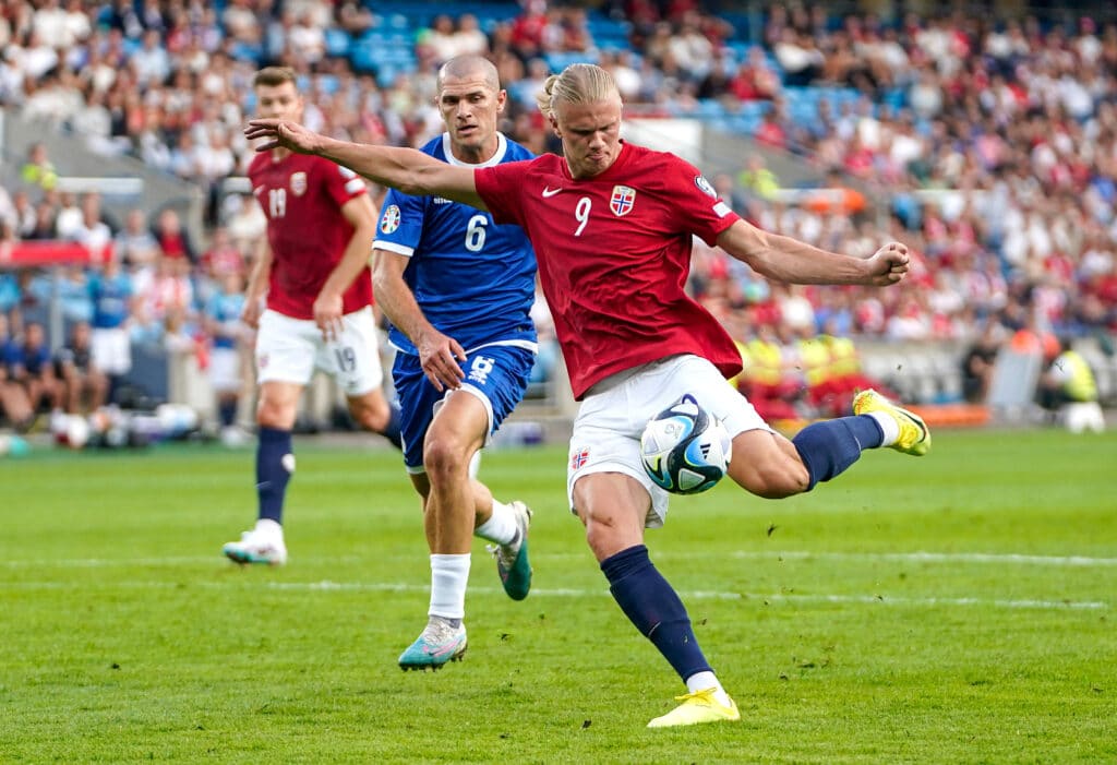 Soccer Football - UEFA Euro 2024 Qualifier - Group A - Norway v Cyprus - Ullevaal Stadion, Oslo, Norway - June 20, 2023 Norway's Erling Braut Haaland in action Terje Pedersen/NTB via REUTERS