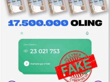 «17,5 mln so‘m oling» mazmunidagi yolg‘on xabarlar tarqalmoqda