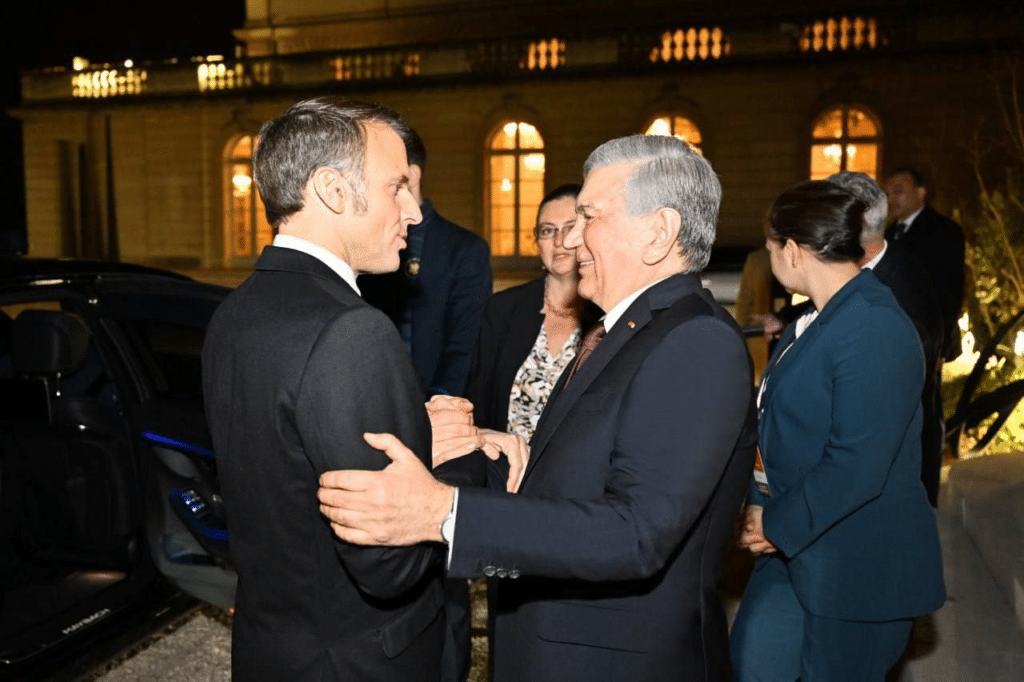 Macron and Mirziyoyev