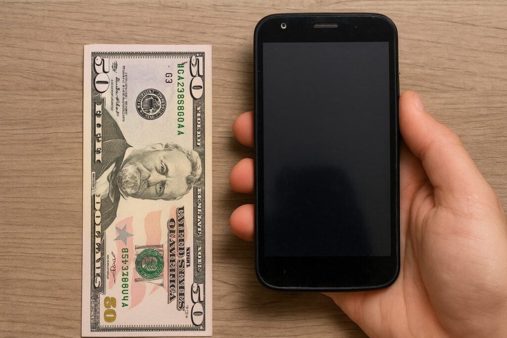 50 dollarga qanday telefon xarid qilish mumkin / Foto: Sora sun'iy intellekti yordamida tayyorlandi