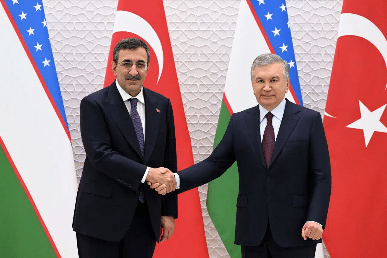 Mirziyoyev and Cevdet Yılmaz