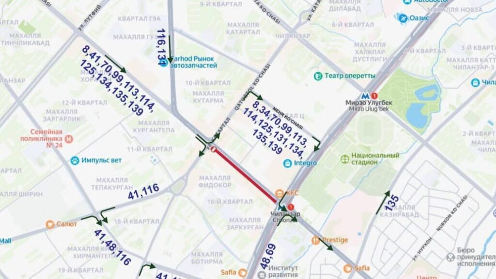 Toshkentdagi ayrim avtobus yo‘nalishlari vaqtincha o‘zgaradi