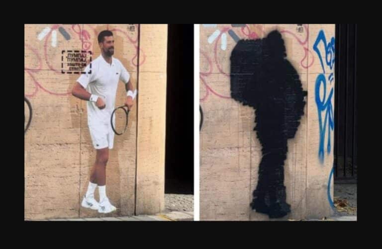Novak Djokovic Mural Defaced in Serbia After Tennis Star’s Move to Greece
