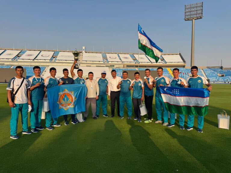 В аэропорту Ташкента встретили сборную РУз с XX ЧМ по пожарно-спасательному спорту