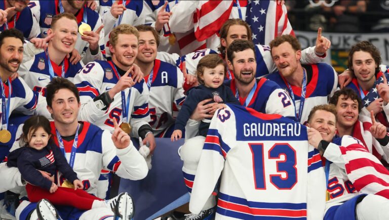 Team USA Honours Johnny Gaudreau after Olympic Hockey Gold