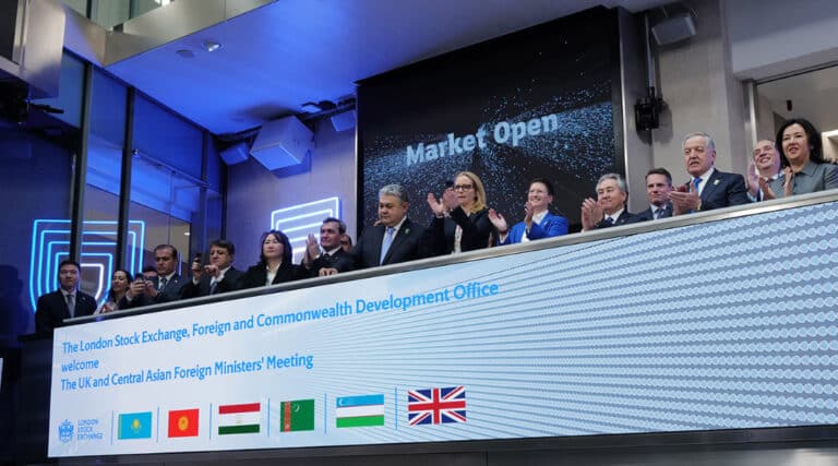 UK and Central Asian Foreign Ministers Attend Market Open Ceremony at London Stock Exchange