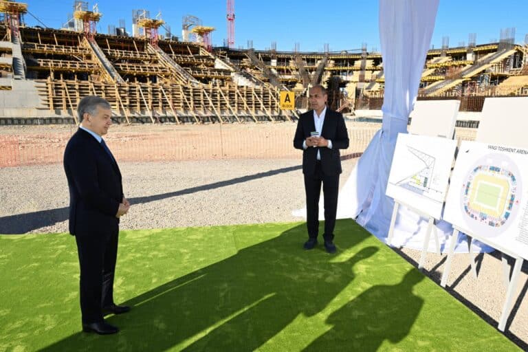 Как идет строительство футбольного стадиона в Новом Ташкенте, где пройдет чемпионат мира U20