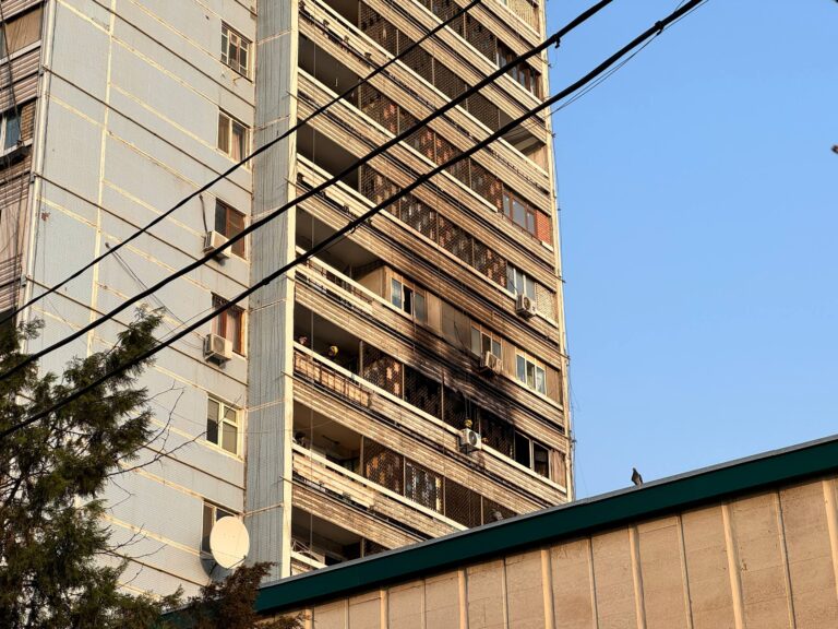 Пожар в Мирзо-Улугбекском районе Ташкента: загорелась «московская высотка»