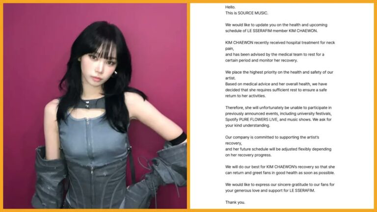 Le Sserafim’s Chaewon Goes on Hiatus Following an Injury