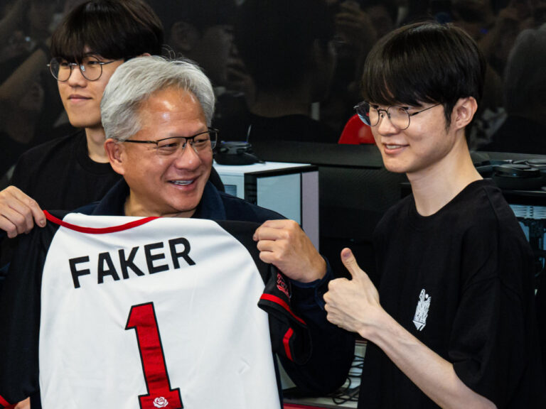 Nvidia Boss Jensen Huang Meets Esports Legend Faker in Seoul