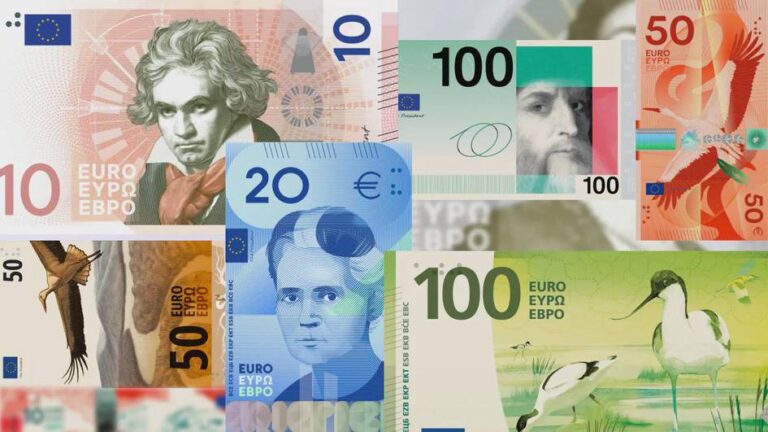 Yevro banknotlarining yangi dizaynlari taqdim etildi — foto