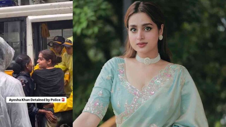 Actress Ayesha Khan Detained by Police at Mumbai Student Protest