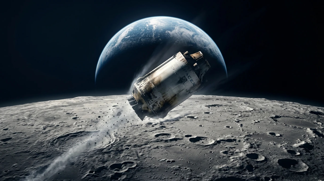 SpaceX raketasi katta tezlik bilan Oyga urildi