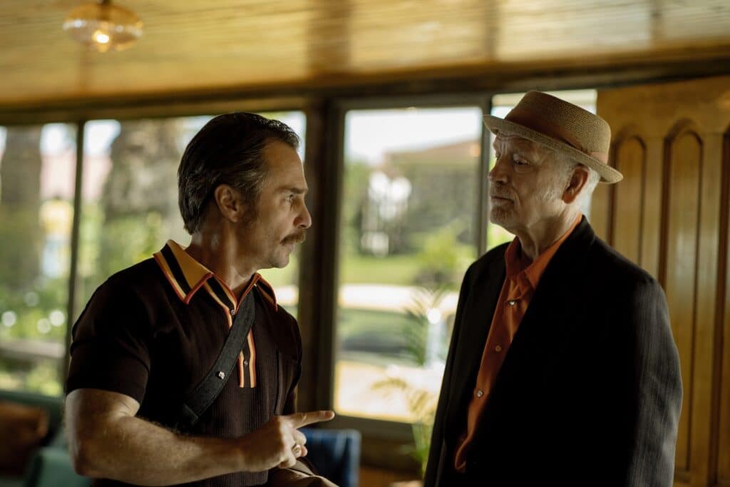 Sam Rockwell and John Malkovich in WILD HORSE NINE. Photo by Searchlight Pictures/Diego Araya Corvalán, Courtesy of Searchlight Pictures. © 2026 Searchlight Pictures. All Rights Reserved.