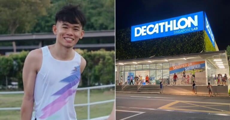 Singaporean runner Keane Ko steals sneakers and cones from Decathlon