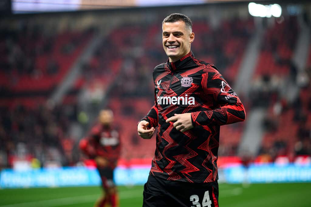 LEVERKUSEN, GERMANY - 28 MARCH, 2025: Granit Xhaka - Bundesliga, matchday 27. The match Bayer Leverkusen vs. Vlf Bochum at BayArena