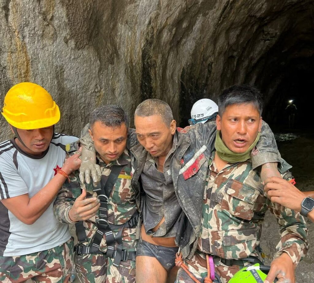 Chinese national rescued alive from Nepal tunnel: video