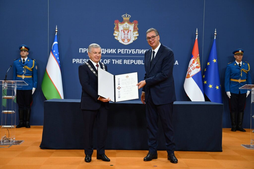 Shavkat Mirziyoyev Serbiyaning oliy ordeni bilan taqdirlandi