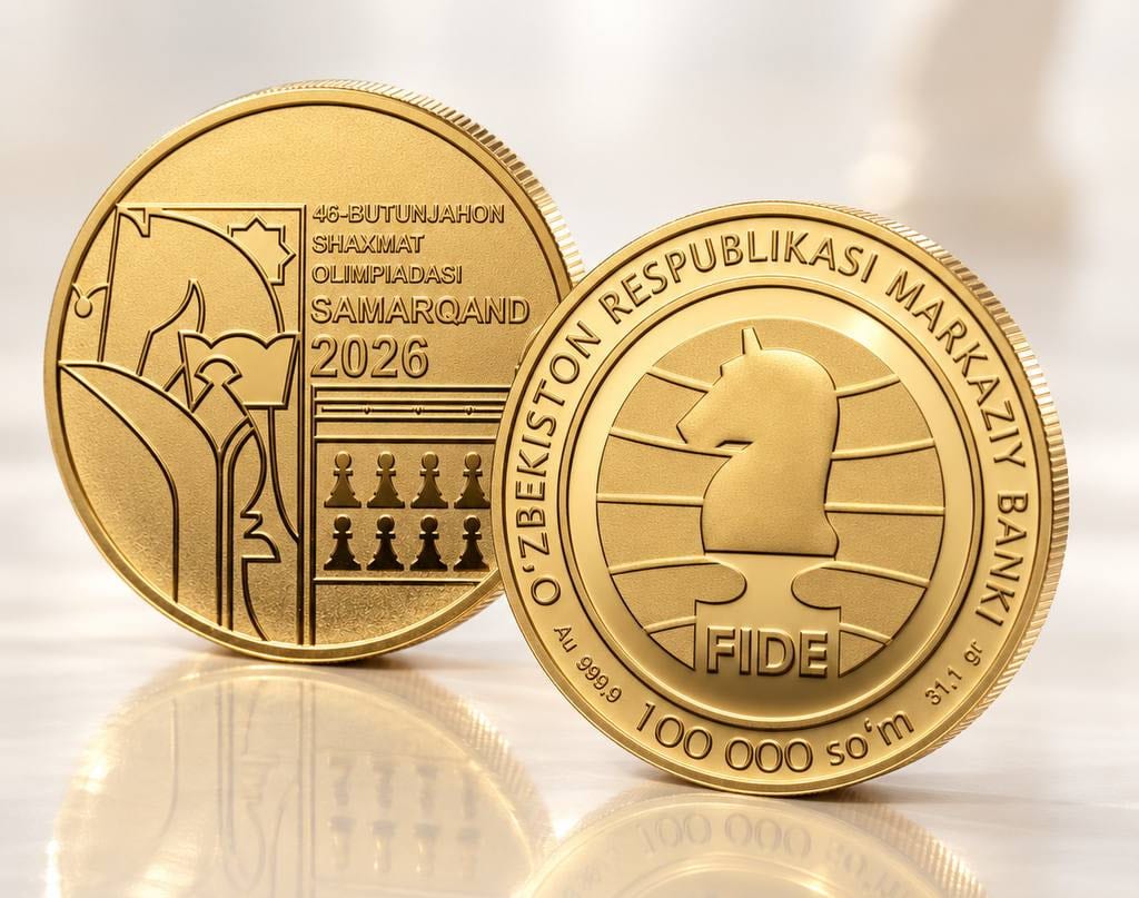 Shaxmat olimpiadasiga bag‘ishlangan oltin va kumush tangalar chiqariladi