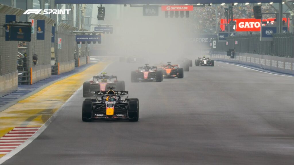 Max Verstappen wins Singapore Grand Prix sprint as Russell crashes out