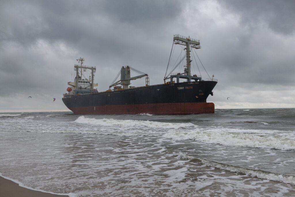 Storm grounds 130-metre cargo ship Sunny Faith off Kaliningrad coast